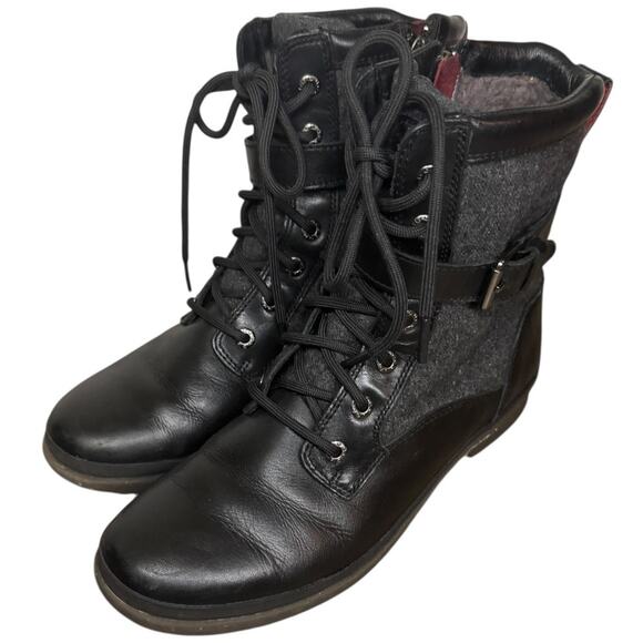UGG Kesey Waterproof Leather & Textile Wool Lined Winter Boots SZ 7 - Picture 2 of 9